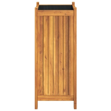 Jardinieră de grădină cu căptușeală, 31x31x75 cm, lemn acacia - Img 5