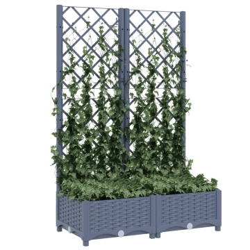 Jardinieră de grădină cu spalier,gri închis, 80x40x121,5 cm, PP - Img 3