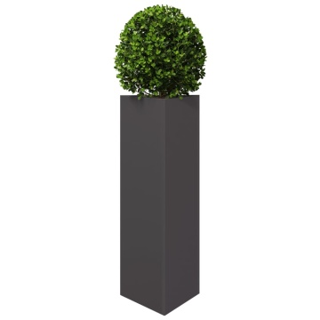 Jardinieră de grădină, negru, 30x26x75 cm, oțel, triunghiulară - Img 3