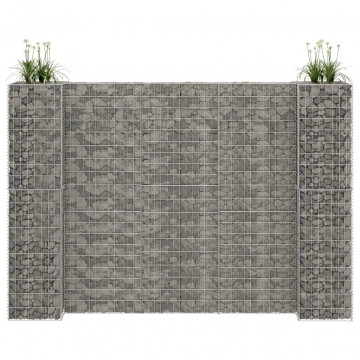 Jardinieră gabion în formă de H, 260 x 40 x 180 cm, sârmă oțel - Img 1