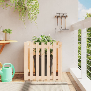 Jardinieră grădină cu design gard, 70x70x70 cm, lemn masiv pin - Img 1