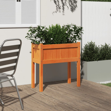 Jardinieră grădină cu picioare maro ceruit 70x31x70 cm lemn pin - Img 3