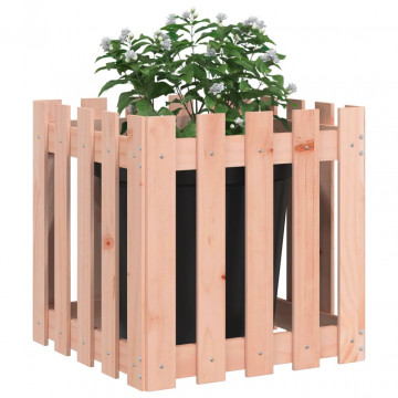 Jardinieră grădină design gard, 50x50x50 cm, lemn masiv douglas - Img 3