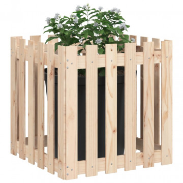 Jardinieră grădină design gard, 60x60x60 cm, lemn masiv de pin - Img 3