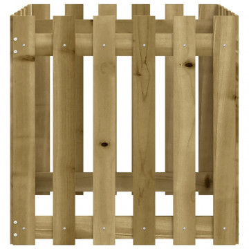Jardinieră grădină design gard, 60x60x60 cm, lemn pin impregnat - Img 5