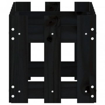 Jardinieră grădină design gard negru 60x30x30 cm lemn masiv pin - Img 5