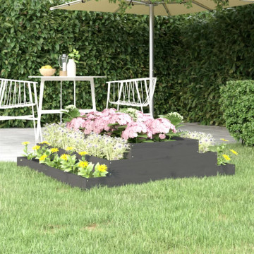 Jardinieră, gri, 110x110x27 cm, lemn masiv de pin - Img 1