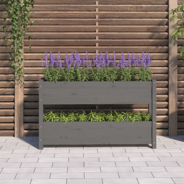 Jardinieră, gri, 112x25x66 cm, lemn masiv de pin - Img 3