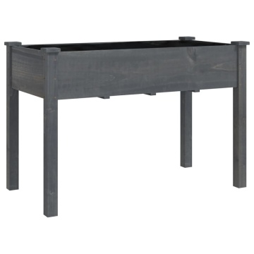 Jardinieră pe roți cu căptușeală 118x59x80cm lemn masiv de brad - Img 3