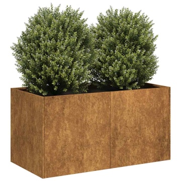 Jardinieră Rusty 80x40x40 cm Oțel pentru intemperii - Img 1