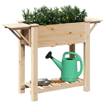 Jardiniere cu Rafturi 111x37x76 cm Lemn Masiv de Pin - Img 3