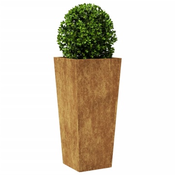 Jardiniere de grădină 2 buc 35x35x75 cm Oțel pentru intemperii - Img 4