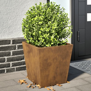 Jardiniere de grădină 2 buc 40x40x40 cm Oțel pentru intemperii - Img 1