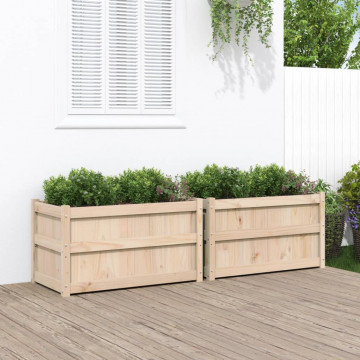Jardiniere de grădină, 2 buc., lemn masiv de pin - Img 1
