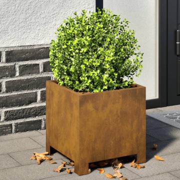 Jardiniere grădină, 2 buc., 30x30x30 cm, oțel corten - Img 1