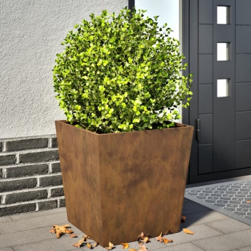 Jardiniere grădină, 2 buc., 50x50x50 cm, oțel corten - Img 1