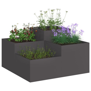 Jardiniță 100x100x48 cm Oțel Negru - Img 3