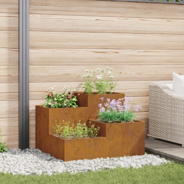Jardiniță 80x80x60 cm Oțel rezistent la intemperii - Img 1