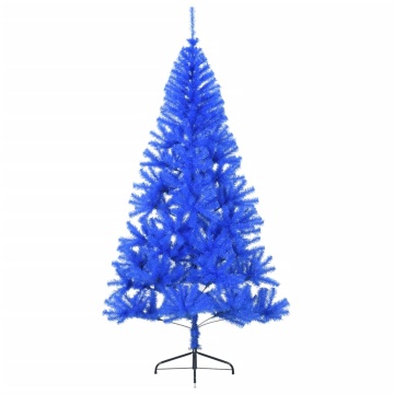 Jumătate brad de Crăciun artificial suport, albastru 240 cm PVC - Img 3