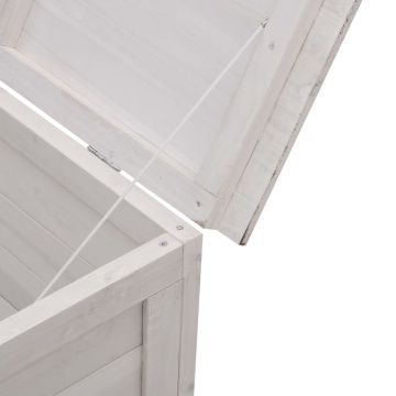 Ladă depozitare de grădină alb 150x50x56,5 cm lemn masiv brad - Img 6