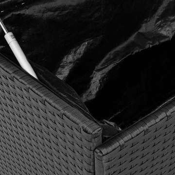 Ladă depozitare de grădină cu roți negru 160x55x75 cm poliratan - Img 7