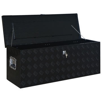 Ladă din aluminiu, negru, 1085 x 370 x 400 mm - Img 4