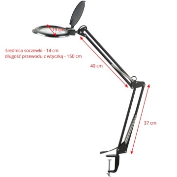 Lampa de lupa cu LED Moonlight 8013/6 "negru pentru blatul mesei - Img 4
