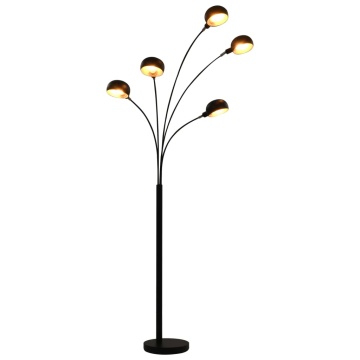 Lampă de podea, negru și auriu, 200 cm, 5 x E14 - Img 1