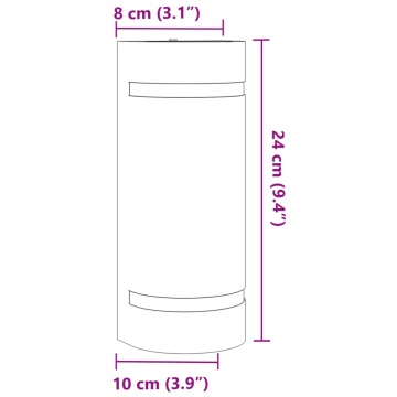 Lampă exterioară de perete, negru, aluminiu turnat sub presiune - Img 6
