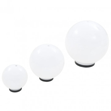 Lămpi bol cu LED 3 buc., sferice, 20/30/40 cm, PMMA - Img 5