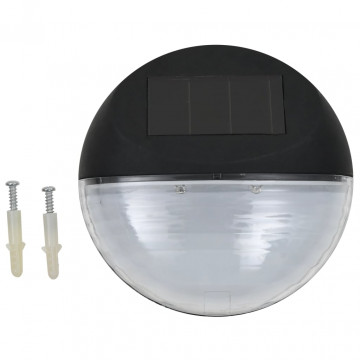 Lămpi solare de exterior cu LED-uri, 12 buc., negru, rotund - Img 2
