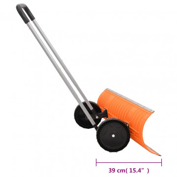 Lopată de zăpadă mâner extensibil portocaliu 96cm lamă din oțel - Img 6