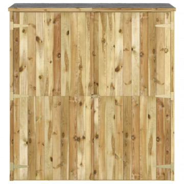 Magazie de grădină pentru scule, 163x50x171 cm, lemn masiv pin - Img 3