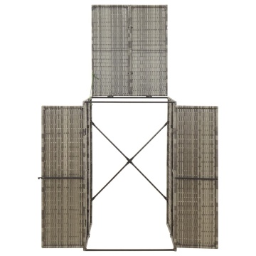 Magazie de pubelă cu roți, gri, 70x80x117 cm, poliratan - Img 3