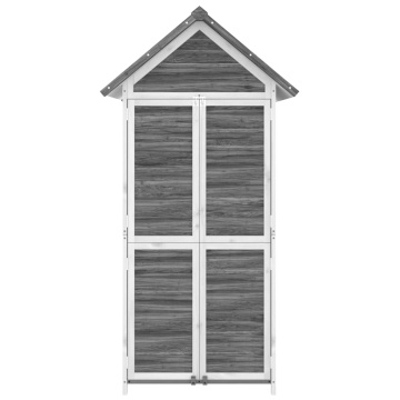 Magazie de unelte de grădină gri 89x52,5x175 cm lemn masiv pin - Img 4