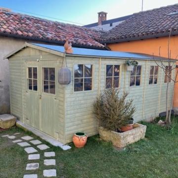 Magazin de grădină din lemn 17x11 ft/15m2 - TIMBELA M337+M337G - Img 3