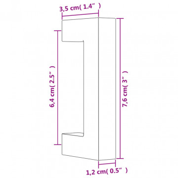 Mânere de dulap, 10 buc., auriu, 64 mm, oțel inoxidabil - Img 7