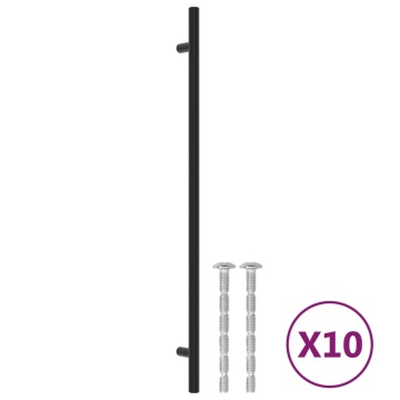 Mânere de dulap, 10 buc., negru, 320 mm, oțel inoxidabil - Img 2