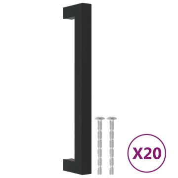 Mânere de dulap, 20 buc., negru, 160 mm, oțel inoxidabil - Img 2