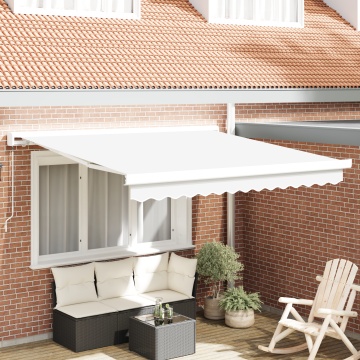 Marchiză Manuală Retractabilă Albă 350x250 cm, Material de înlocuire pentru Marchiză 3,5x2,5 m Alb - Img 1