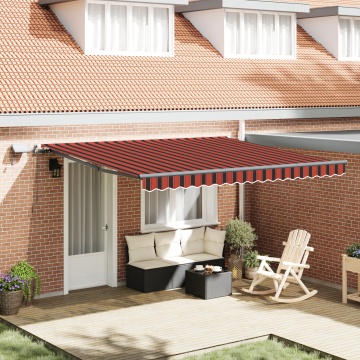 Marchiză Manuală Retractabilă cu LED Portocalie și Maro 400x300 cm - Img 1