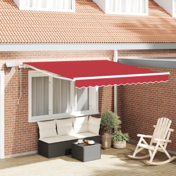Marchiză Manuală Retractabilă cu LED Roșie 300x250 cm, Material de Înlocuire pentru Marchiză 3x2.5 m Roșie - Img 1