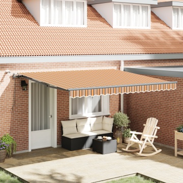 Marchiză Retractabilă Automată cu Dungi LED Multicolore 400x300 cm - Img 1