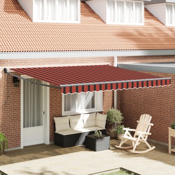 Marchiză retractabilă automată portocalie și maro 400x300 cm - Img 1