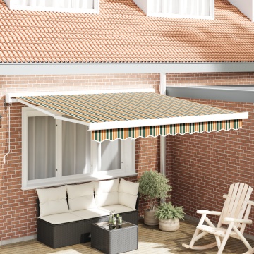 Marchiză retractabilă automată verde și galbenă 350x250 cm, material de înlocuire pentru marchiză de 3,5x2,5 m verde și galben - Img 1