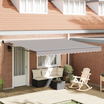 Marquise retractabilă automată gri deschis 400x300 cm, Material de înlocuire pentru marquise pentru cadru 4x3 m gri deschis - Img 1