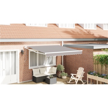 Marquiza retractabilă Gri 350x250 cm, Țesătură de înlocuire pentru marquiza cu cadru de 3.5x2.5 m Gri deschis - Img 1