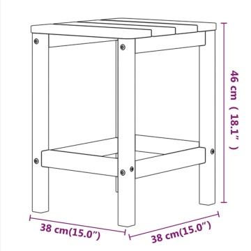Masă Adirondack de grădină ,albastru aqua, 38x38x46 cm, HDPE - Img 6