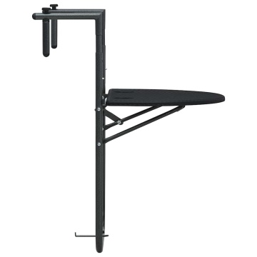 Masă balcon suspendată negru 60x64x83,5 cm plastic aspect ratan - Img 3