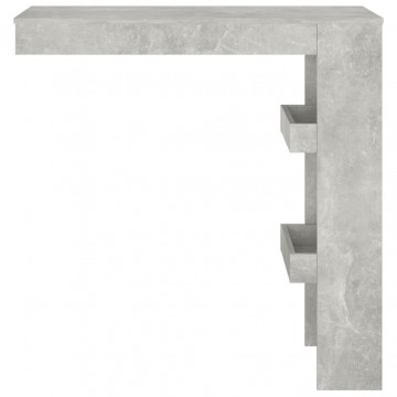 Masă bar de perete gri beton 102x45x103,5 cm lemn compozit - Img 3